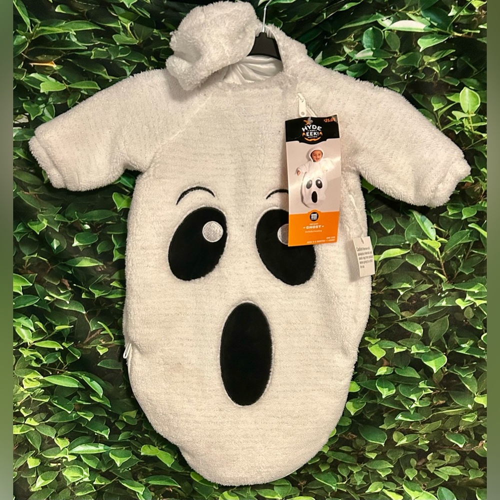 Hyde & EEK Hooded Ghost Halloween Costume Bunting White Infant 0-6M 1 Pc New